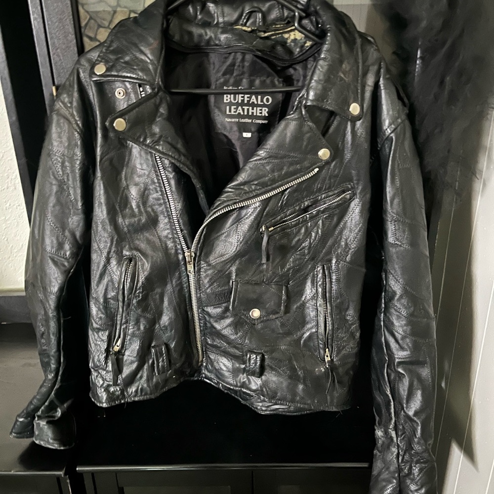 Buffalo Leather Men's Black Bomber Jacket